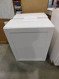 lot 163 image: lot of two-Cambridge White Shaker Assembled Wall Kitchen Cabinet 24 in w x 12.5 in d x 30 in h