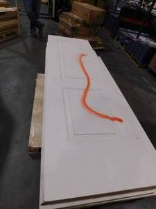 lot 93 image: lot of three--36 in. x 80 in. Continental Primed Smooth Molded Composite Interior Door Slab