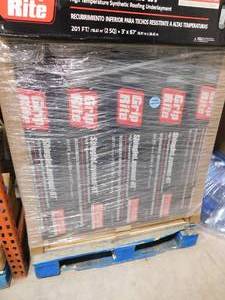 lot 131 image: lot of 25 rolls--Grip-Rite 36 in. x 67 ft. (201 sq. ft.) High Temperature Self-Adhering Synthetic Roofing Underlayment