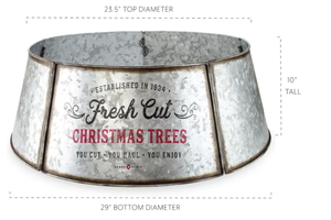 2 Pack  29 Galvanized Metal Christmas Tree Collar