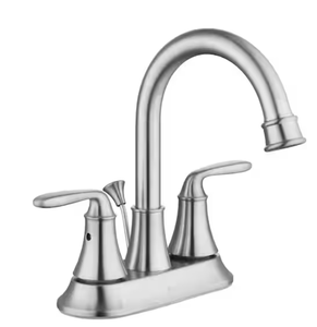 4 in. Centerset   High-Arc Bathroom Faucet in Brushed Nickel