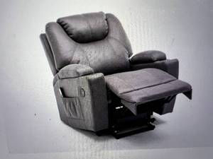 lot 11 image: LifeSmart Power Lift Reclining Chair with Storage - Brown