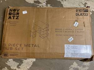 lot 14 image: Novogratz 3 Piece Metal Pub Set