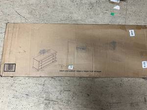 lot 18 image: Ameriwood Black and Walnut TV Stand