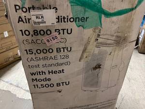 lot 25 image: Coby 11,500 BTU Heating15,000 BTU Cooling 4-in-1 Portable Air Conditioner, Heater, Dehumidifier and Fan