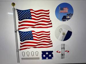 lot 36 image: 30ft Tall Metal Flag Pole