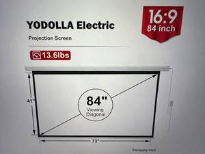 lot 38 image: 84 YODOLLA IndoorOutdoor Motorized Projector Screen