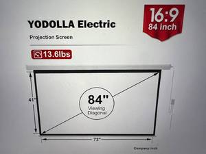 lot 37 image: 84 YODOLLA IndoorOutdoor Motorized Projector Screen