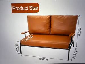 lot 41 image: ZZV Leather Loveseat Sofa