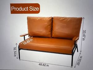 lot 42 image: ZZV Leather Loveseat Sofa