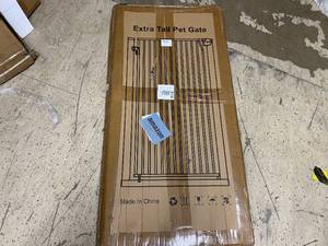 lot 54 image: 59 Extra Tall Pet Gate, Durable Metal Pet Gate