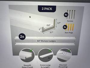 lot 65 image: 2 Pack of Kraftex 60 Picture Ledges