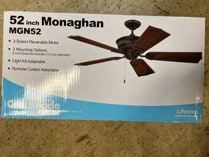 lot 71 image: 52in Monaghan 3-Speed Ceiling Fan
