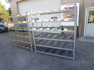 lot 19 image: (2) Steel Parts Racks 32x68x74 & 27x68x74