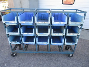 lot 4-B image: Rolling Parts Bin Rack 19x71x53