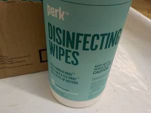 lot 40 image: 6 x 75 ct Perk Disinfecting Wipes...