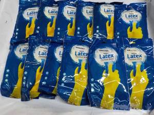 lot 41 image: 12 pair Ambitex Yellow Latex Flock ...