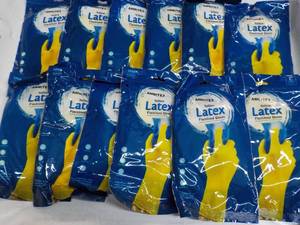 lot 43 image: 12 pair Ambitex Yellow Latex Flock ...