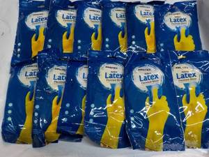 lot 44 image: 12 pair Ambitex Yellow Latex Flock ...