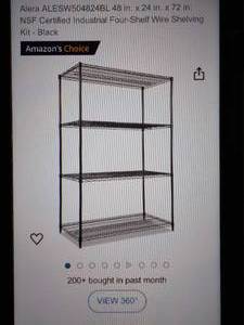 lot 101 image: Industrial 4 Shelf Wire Shelving Ki...