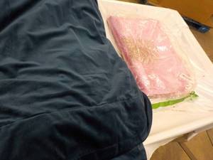 lot 129 image: Blue Velour Curtains and Sparkly Ma...