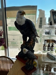 lot 150 image: Two Decorative Eagle Sculptures, 21 Inches Tall And 9 Inches Tall