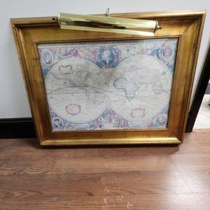 lot 38 image: Framed Map In Painted Frame Measuring 36 X 29