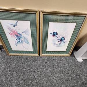 lot 74 image: Jacobin And Purple Breasted Carib Prints Measuring 17.5 X 23.5