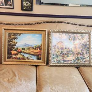 lot 122 image: Two Landscape Prints In Gold Frames Measuring 23 X 15