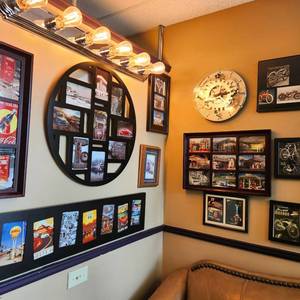 lot 131 image: All Frames And Art As Seen In Photo, Except For The Mirror