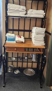 lot 134 image: Bakers Rack. Missing Drawer Contents Not Included