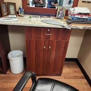 lot 167 image: Workstation With Stone Top Measuring 56 X 18 X 39