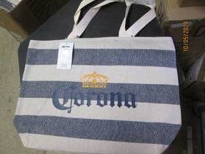 new corona striped beach tote zippe...