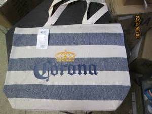 new corona striped beach tote zippe...