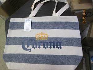 new corona striped beach tote zippe...