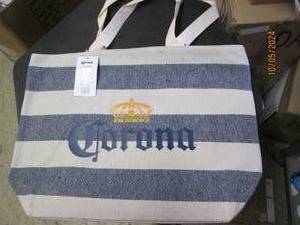 new corona striped beach tote zippe...