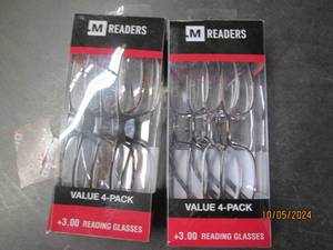 2 new four packs of reading glasses...