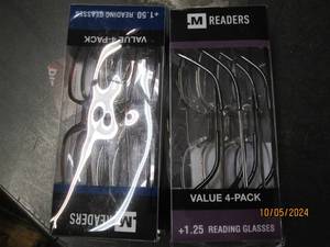 2 new four packs of reading glasses...