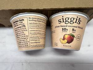 U. 12x 5.3oz Siggis Peach Yogurt-Made with Coconut Milk