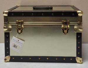 Mercury Luggage  Seaward Trunk - Gold Metallic with Brown Trim  NEW