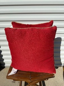 lot 24 image: 2 Sunbrella Outdoor Patio Pillows - Red