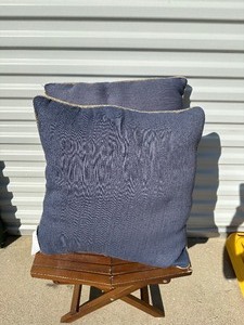 lot 25 image: 2 Sunbrella Outdoor Patio Pillows - Blue