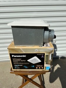 lot 12 image: Unused Like New - Panasonic Whisper Choice Auto DC Pick-A-Flow 80110 CFM Ceiling Bathroom Exhaust Fan with Humidity Sense