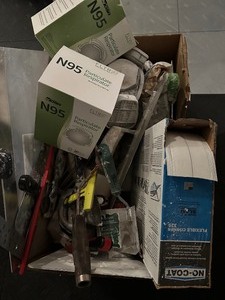 lot 74 image: Box MIsc Drywall Tools  Supplies