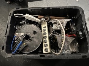 lot 78 image: Box misc cable  hardware  tools