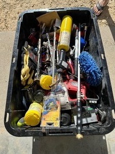 lot 111 image: Bin of Misc Tools  Hardware