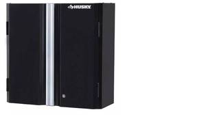 lot 98 image: Unused Like New Husky Ready-to-Assemble 24-Gauge Steel Wall Mounted Garage Cabinet in Black (28 in. W x 29.7 in. H x 12 in. D) Retail $199.99