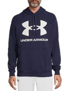 lot 11 image: Under Armor Big LOGO Pull Over Hoodie-XXL-Navy Blue