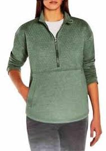 lot 50 image: Eddie Bauer Ladies Quilted Half Zip Pullover-XL-Heathered Light Spruce