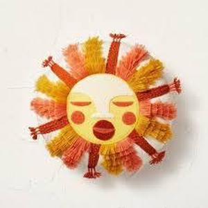 lot 152 image: Fringed and Embroidered Sun Round Throw Pillow Gold - Opalhouse designed with Jungalow